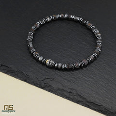 Bronzite Skull Silver - Healing Gemstone Bead Bracelet | 6mm