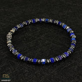 Lapis Lazuli Skull Silver - Healing Gemstone Bead Bracelet | 6mm