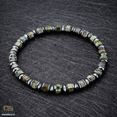 Dragon Blood Jasper Skull Silver - Healing Gemstone Bead Bracelet | 6mm