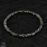 Dragon Blood Jasper Skull Silver - Healing Gemstone Bead Bracelet | 6mm