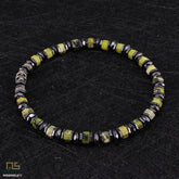 Yellow Turquoise Skull Silver - Healing Gemstone Bead Bracelet | 6mm