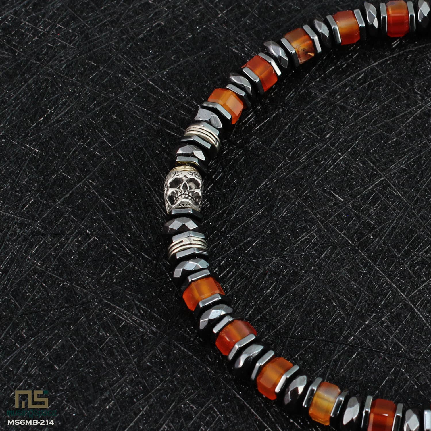 Red Sardonyx mens beaded bracelets