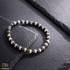 Feldspar Sterling Silver Skull - Healing Gemstone Mens Beaded Bracelets | 6mm