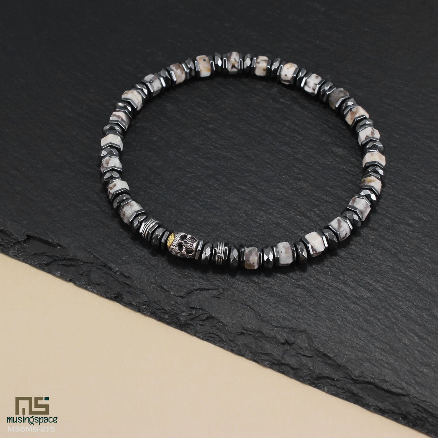 Feldspar mens sterling silver bracelets