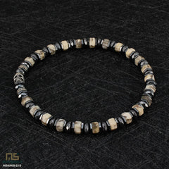 Feldspar Skull Silver - Healing Gemstone Bead Bracelet | 6mm