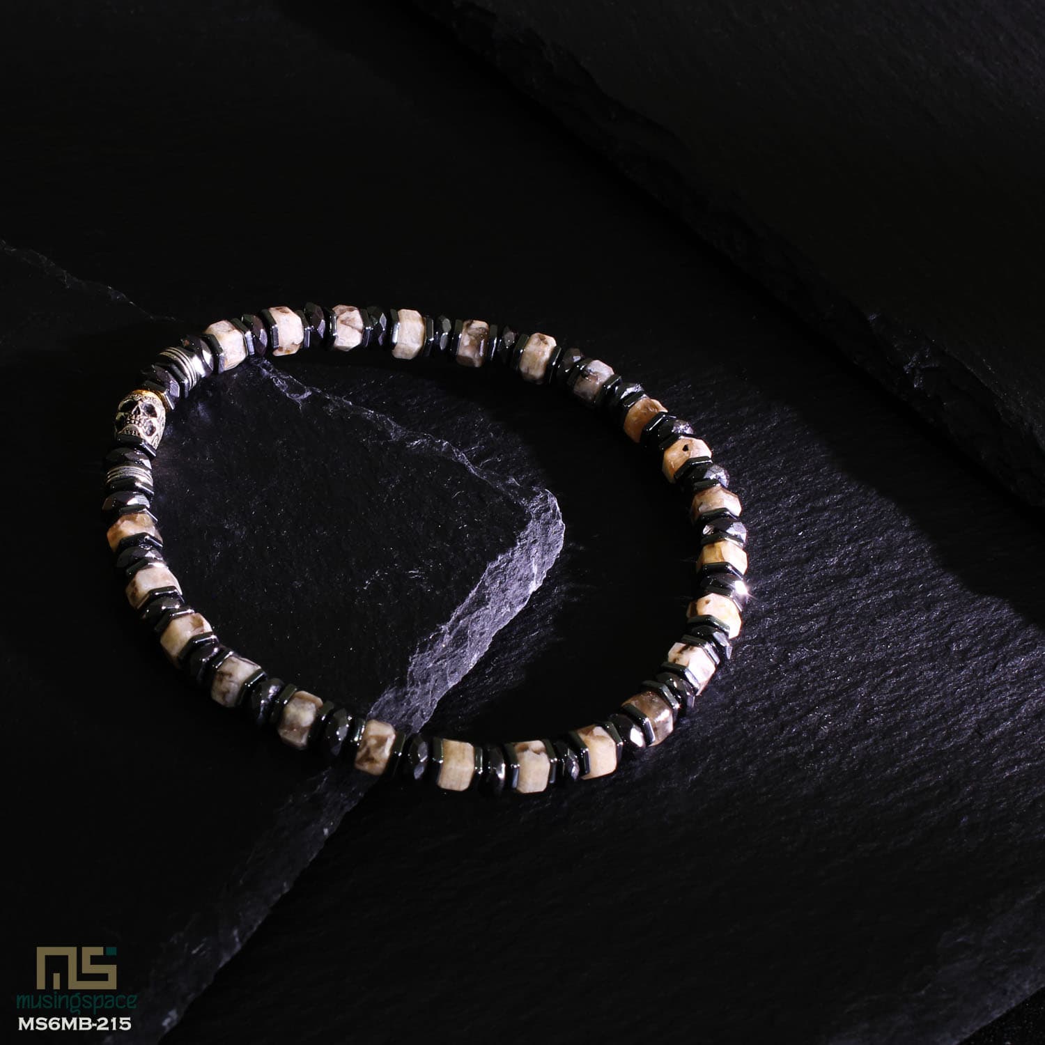Feldspar mens gemstone bracelet
