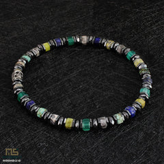 Green Agate, Grey Picture, Yellow Turquoise, Lapis Lazuli male bracelets beads
