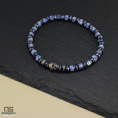 Blue Spot Jasper bracelets for men with beads